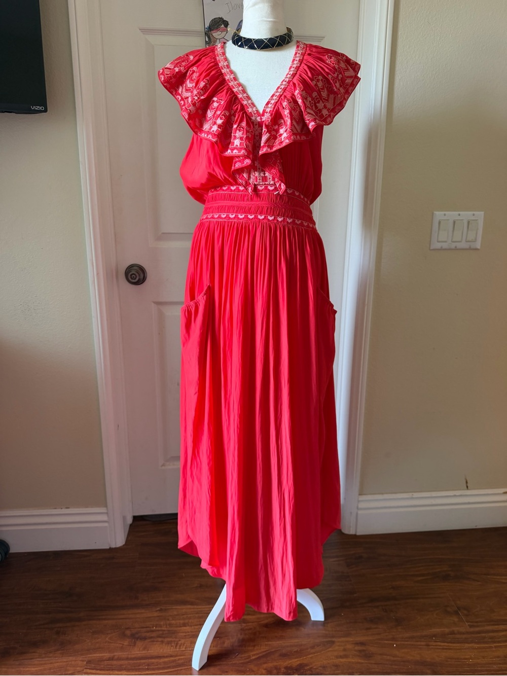 RAMY BROOK Camden Embroided Maxi Dress Grenadine size XS /PT